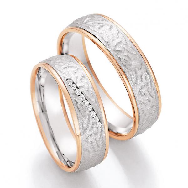 Trauringe Weiss-Rotgold von Ruesch 66/45150-060